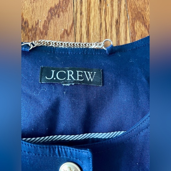 J CREW Louisa Lady Navy cotton jacket with gold snap buttons. Size 16 - Picture 2 of 12